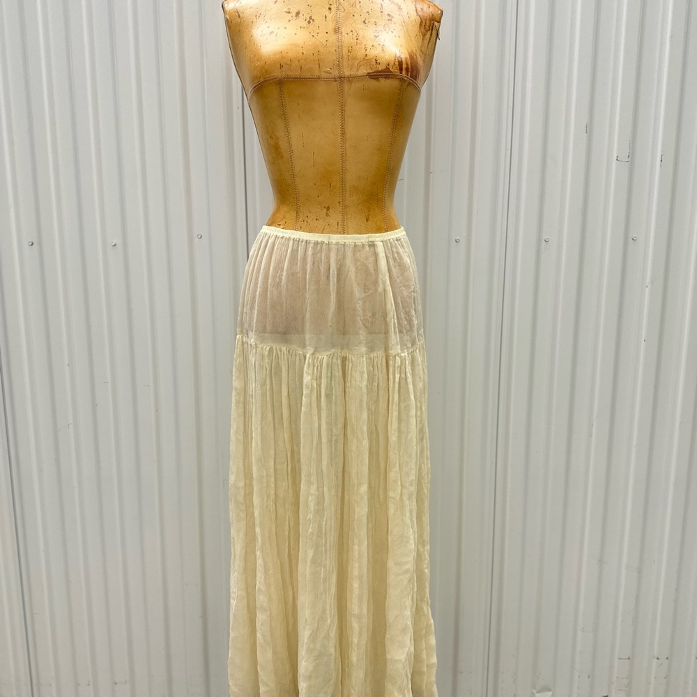 Vintage 100% Silk Simi Sheer Maxi/Midi Skirt Marked